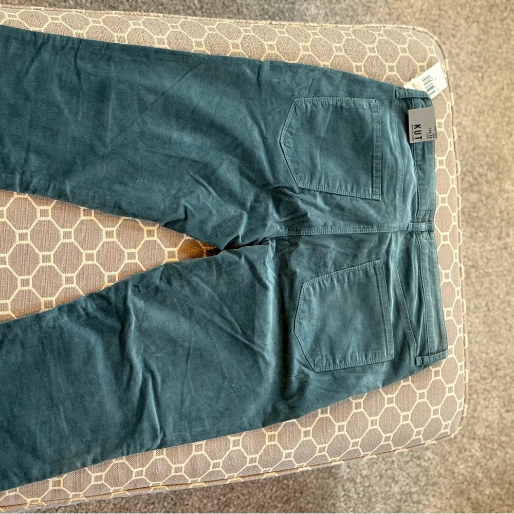 Women’s Kut from the Kloth High Rise Ana Fab AB Flare Corduroy Sz 12 Lagoon - Picture 8 of 12
